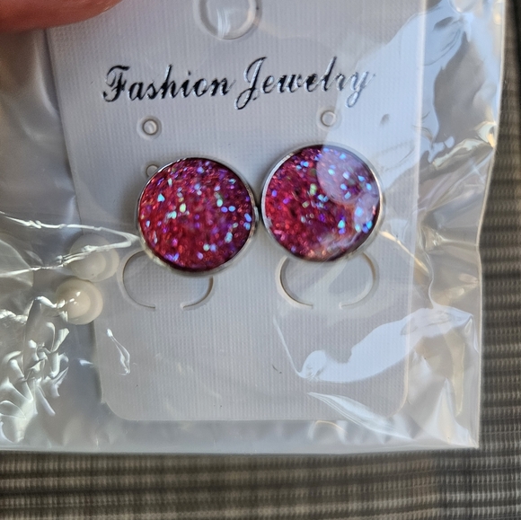 Brand New Clip Earrings -Drusy Quartz style earrings - Picture 6 of 8